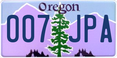 OR license plate 007JPA