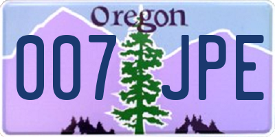 OR license plate 007JPE