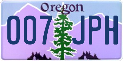 OR license plate 007JPH