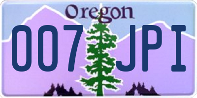 OR license plate 007JPI