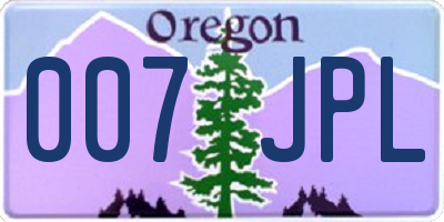 OR license plate 007JPL