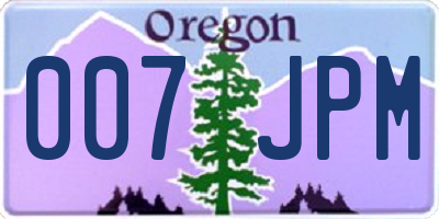 OR license plate 007JPM