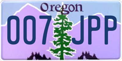 OR license plate 007JPP