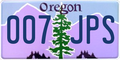 OR license plate 007JPS