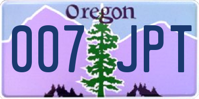 OR license plate 007JPT