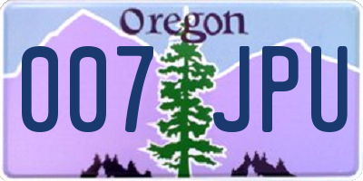OR license plate 007JPU