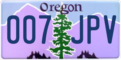 OR license plate 007JPV