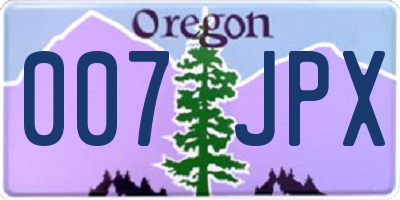 OR license plate 007JPX