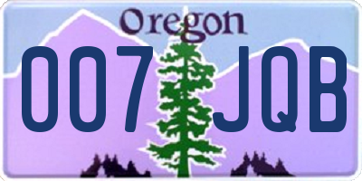 OR license plate 007JQB
