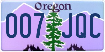 OR license plate 007JQC