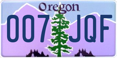 OR license plate 007JQF