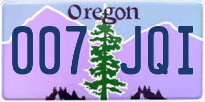OR license plate 007JQI