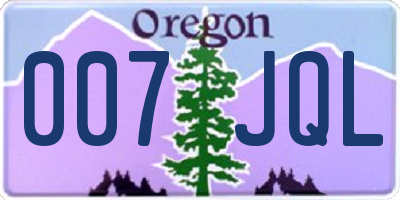 OR license plate 007JQL