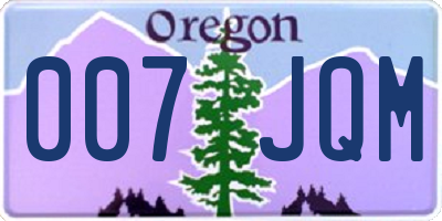 OR license plate 007JQM