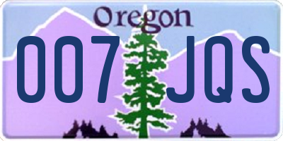 OR license plate 007JQS