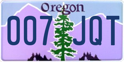 OR license plate 007JQT