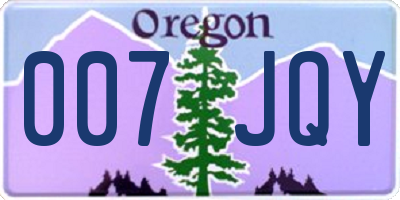 OR license plate 007JQY