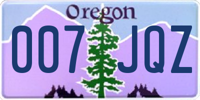 OR license plate 007JQZ