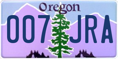 OR license plate 007JRA