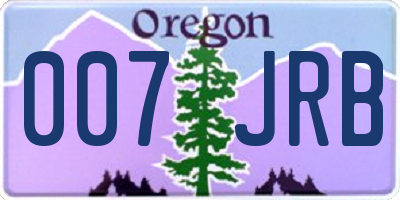OR license plate 007JRB