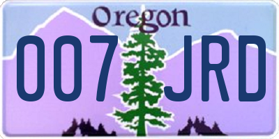 OR license plate 007JRD