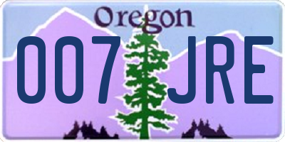 OR license plate 007JRE