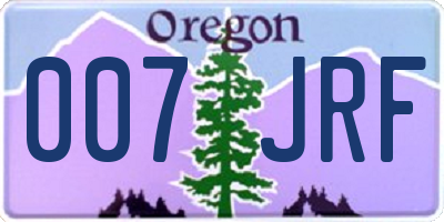 OR license plate 007JRF