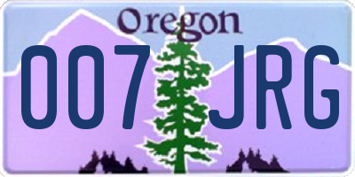 OR license plate 007JRG