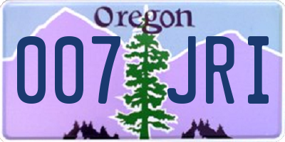 OR license plate 007JRI