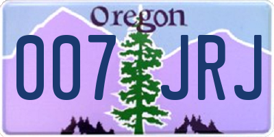 OR license plate 007JRJ