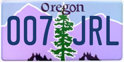OR license plate 007JRL