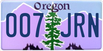 OR license plate 007JRN