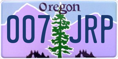 OR license plate 007JRP