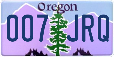 OR license plate 007JRQ