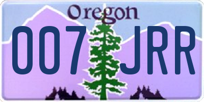 OR license plate 007JRR