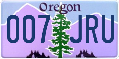 OR license plate 007JRU