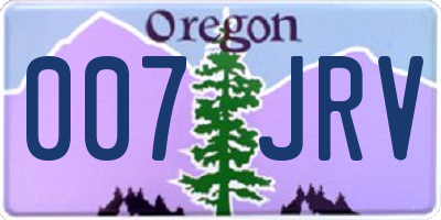 OR license plate 007JRV