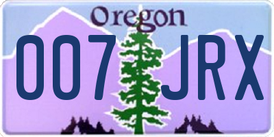 OR license plate 007JRX