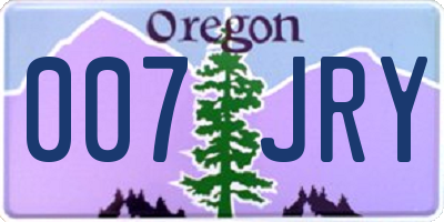 OR license plate 007JRY