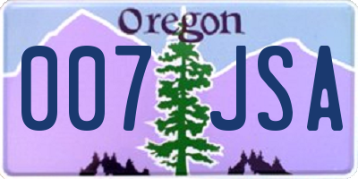 OR license plate 007JSA