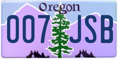 OR license plate 007JSB