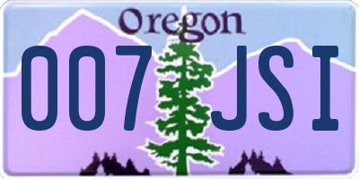 OR license plate 007JSI