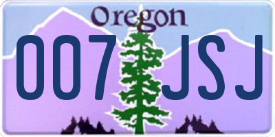OR license plate 007JSJ