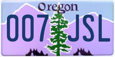 OR license plate 007JSL