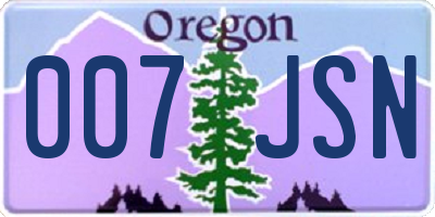OR license plate 007JSN