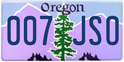 OR license plate 007JSO