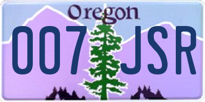 OR license plate 007JSR
