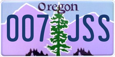 OR license plate 007JSS