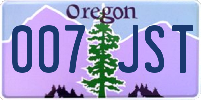 OR license plate 007JST