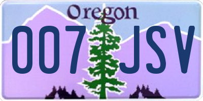 OR license plate 007JSV